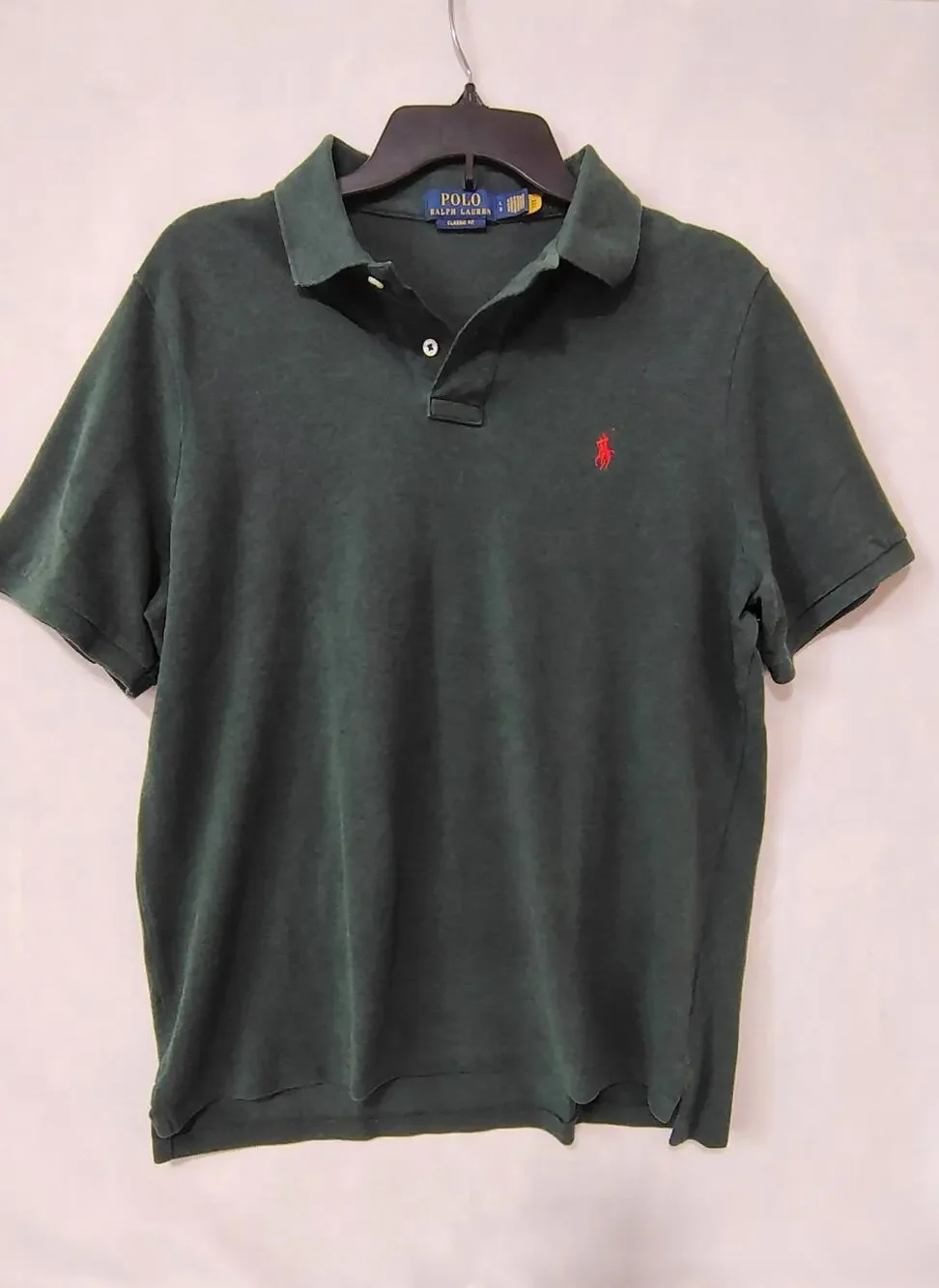 Dark Green Ralph Lauren Polo Red pony on chest Size L